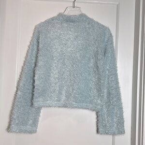 NWT ASOS PIECES Fluffy Baby Blue Sweater XS